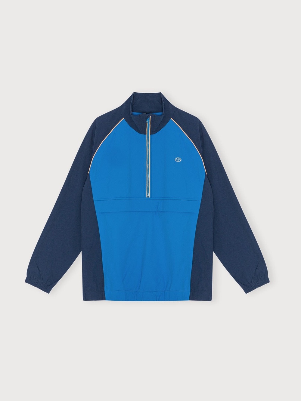 NWT Organic Basics Track Half Zip Jacket in Azure Blue Size Small Recycled Nylon